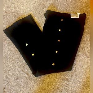 Ladies Chicos Brand New Size 0.5 Black Ultimate Fit. Slit At Ankle. Gold Studs